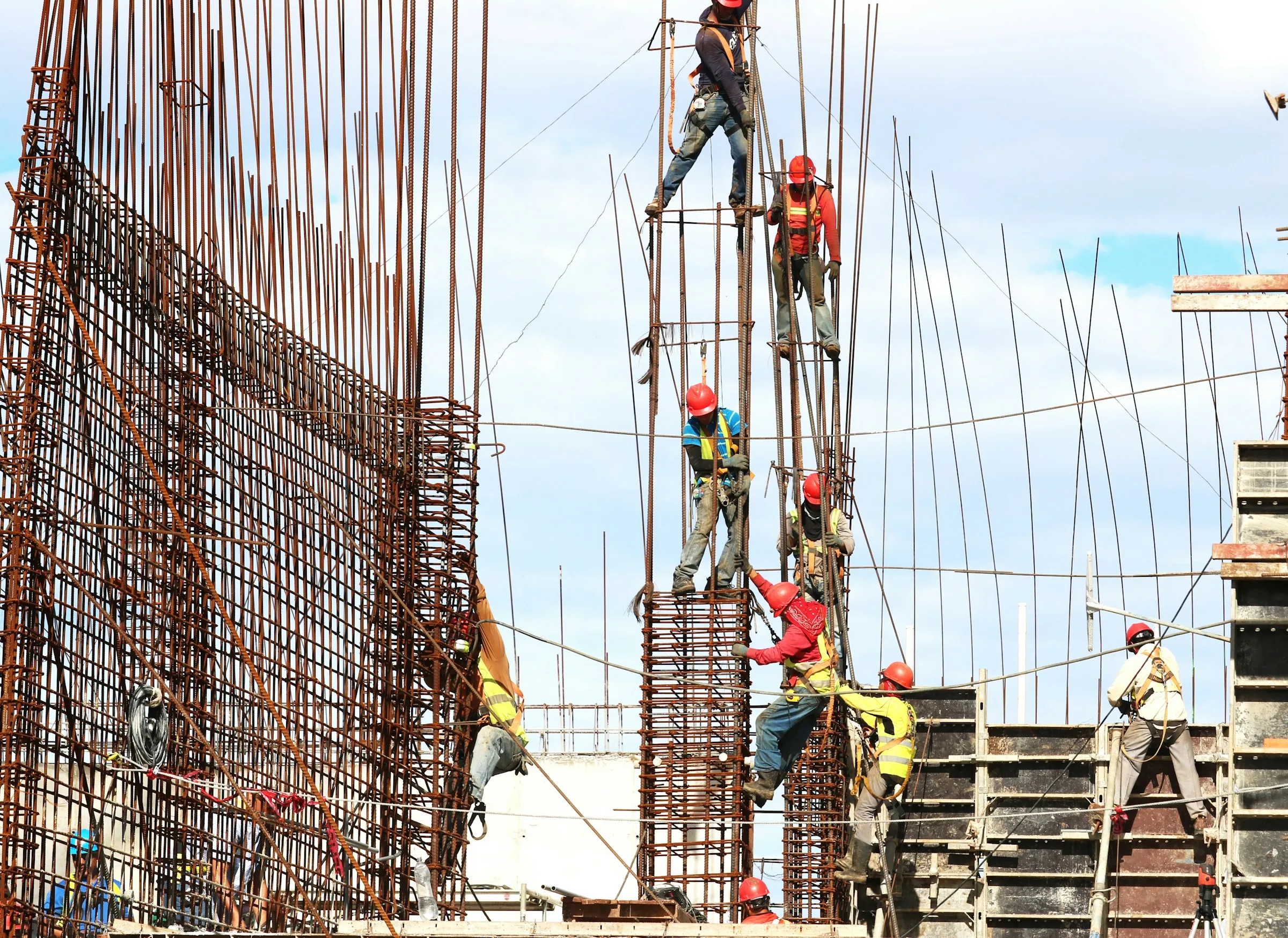 Crew working on a commercial structure