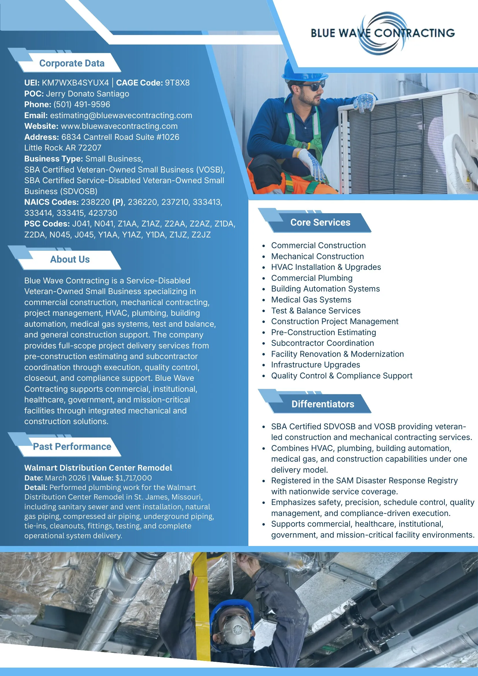 Blue Wave Contracting capability statement document