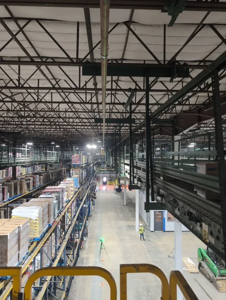 Interior of the Walmart Distribution Center remodel jobsite